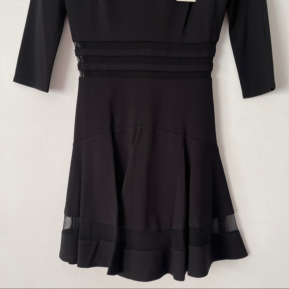 Erin Fetherston 2 Black Tess Dress Fit Flare Sheer - Picture 10 of 13